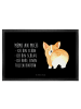 Mr. & Mrs. Panda Gummimatte Corgi Po mit Spruch in Schwarz