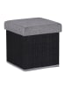 relaxdays Sitzhocker in Schwarz/ Grau - (B)35 x (H)36 x (T)35 cm