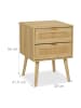 relaxdays 2 x Nachttisch in Natur - (B)40 x (H)55 x (T)41,5 cm