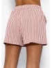 SASSYCLASSY Gestreifte Musselin Shorts in Rosa, Weiß