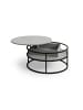 relaxdays Couchtisch in Grau/ Schwarz - (H)46 x Ø80 cm