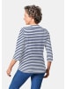 GOLDNER Kurzgröße:  Sportives Ringelshirt in Longform in weiß / marine / geringelt