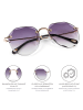 styleBREAKER Piloten Sonnenbrille in Gold / Braun Verlauf