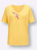 Sieh an! V-Shirt in gelb-pink