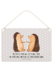 Mr. & Mrs. Panda Schild Igel Liebe mit Spruch in Grau Pastell