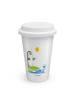 Mr. & Mrs. Panda Kaffeebecher Pinguin Surfer ohne Spruch in Weiß