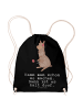Mr. & Mrs. Panda Rucksack-Beutel Alpaka Blume mit Spruch in Schwarz