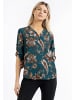 Usha Shirtbluse in Petrol Mehrfarbig