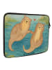 Mr. & Mrs. Panda Laptoptasche Otter Hände halten Design ohne Spruch in Weiß