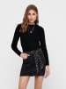 JACQUELINE de YONG Strickpullover Eleganter Langarm Rundhals Pullover in Schwarz