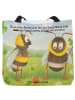 Mr. & Mrs. Panda Tote Bag Hummeln Kleeblatt Design mit Spruch in Weiß