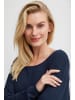 PULZ Jeans Strickpullover PZSARA ONeck Box Pullover - 50206085 in blau