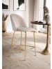 FineBuy Barstuhl in Beige / Samt / 50x50x102