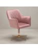 KADIMA DESIGN Schreibtischstuhl Samt Design Drehstuhl mit Lehne, Schalenstuhl in Rosa