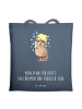 Mr. & Mrs. Panda Uni Tasche Waschbär mit Spruch in Indigo Blue
