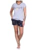 NORMANN kurzarm Shorty Schlafanzug Pyjama Schmetterling - 72860 in Grau