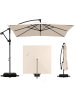 COSTWAY 250 cm Sonnenschirm Rechteckig mit Ständer in Beige