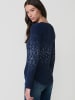 KOROSHI Weicher Damenpullover im Jacquardmuster in blau