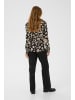 Kaffe Langarm-Bluse KAsomia Loose fit in Black/Sand Leo Print