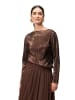 Zero  Plissee-Shirt strukturiert in BrownBrown