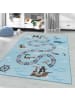 KADIMA DESIGN Teppich Kinder Flachgewebe Piratenwelt Polyamid Antirutsch Spielzimmer