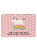 Mr. & Mrs. Panda truhe holz Einhorn Regenbogen mit Spruch in Rot Pastell