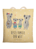 Mr. & Mrs. Panda Tote Bag Koala Familie zwei mit Spruch in Gelb Pastell