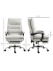 Vinsetto Bürostuhl mit Massagefunktion-65L x 72B x 109-117H cm-Cremeweiß