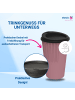 elasto Riffel-Kaffeebecher "ToGo" in raffiniertes rot/schwarz - 300 ml