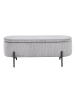 SalesFever Hockerbank 110 cm aufklappbar mit Stauraumfunktion Bezug Cord-Optik in Hellgrau