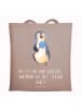 Mr. & Mrs. Panda Tasche Pinguin Lolli mit Spruch in Braun Pastell
