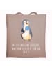 Mr. & Mrs. Panda Tragetasche Pinguin Lolli mit Spruch in Braun Pastell