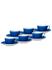 Ritzenhoff & Breker 6er Set Kaffeetassen mit Untertassen Doppio 200 ml in Indigo Blau