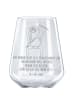 Mr. & Mrs. Panda Rotwein Glas Einhorn König mit Spruch in Transparent