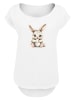 F4NT4STIC Long Cut T-Shirt Niedlicher Osterhase mit Ei in weiß