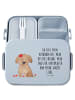 Mr. & Mrs. Panda Bento Box Hund Dame Motiv mit Spruch in Blau Pastell