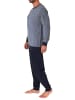 NORMANN langarm Frottee Schlafanzug Pyjama Bündchen - 82406 in blau