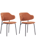 Beliani 2er-Set Esszimmerstuhl KENAI in Orange/Schwarz