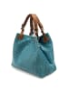 Florence Florence Handtasche, Umhängetasche Leder türkis, braun ca. 31cm