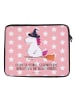 Mr. & Mrs. Panda Laptop Tasche Einhorn Hexe mit Spruch in Rot Pastell