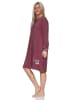 NORMANN Frottee Nachthemd langarm Bündchen Tiermotiv in beere