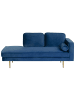 Beliani 3-tlg Chaiselongue MIRAMAS in Blau/Gold rechtsseitig
