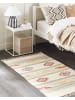 Beliani Kelim APARAN in Beige/Bunt/Blau - (W) 80 x (L) 150 cm