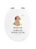 Mr. & Mrs. Panda Motiv WC Sitz Hund Kleeblatt mit Spruch in Weiß
