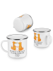 Mr. & Mrs. Panda Camping Emaille Tasse 50. Hochzeitstag Goldene ... in Weiß