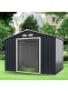 COSTWAY Metall-Gartenhaus 9,76 m³ Türgröße: 117x163cm in Grau