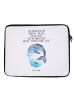 Mr. & Mrs. Panda Notebook Tasche Walfisch Thunfisch mit Spruch in Weiß