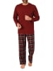 NORMANN Schlafanzug lang Pyjama FlanellHose Karo - 88212 in rot2