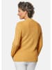 GOLDNER Kurzgröße:  Bändchengarn-Strickjacke mit Details in honig