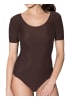 Aquarti Aquarti Damen Ballett Trikot Kurzarm Tanz-Body in braun